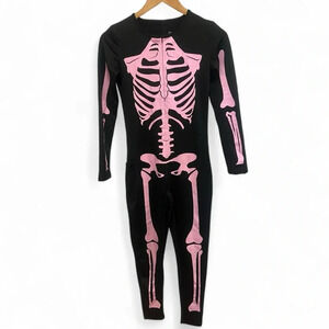 Tipsy Elves Pink Skeleton Bodysuit Halloween Costume/Jumpsuit size Small